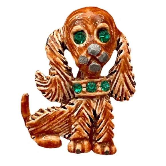 Vintage Dog Brooches Lot Gerry’s Pearl & Gems Jelly Belly Poodle Cocker Spaniel - Picture 4 of 8